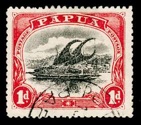 Papua New Guinea Stamp - 1910 1p carmine and black Lakatoi