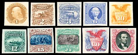 1869 US Postal Issue Scott 112 - 122 and Re-Issue 123 - 133 - RMPL