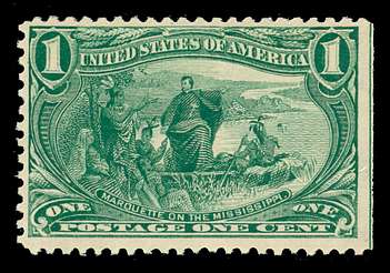 U.S. Used #323 1c Louisiana Purchase, XF Appearing (light crease).  Attractive!