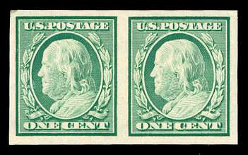 RARE 1908 WASHINGTON RED 1 Cent Stamp Washington OFF CENTER CUT