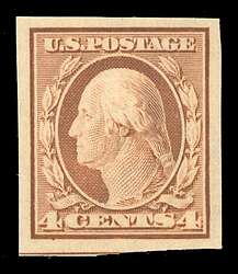 RARE 1908 WASHINGTON RED 1 Cent Stamp Washington OFF CENTER CUT